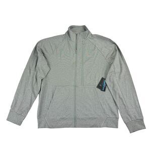 Blue Ice Mens Full-Zip Rayon Blend Track Jacket Light Gray L